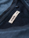 Ombre Clothing Pánske bavlnené tričko so výstrihom do V a praným efektom - tmavo modré