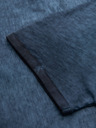 Ombre Clothing Pánske bavlnené tričko so výstrihom do V a praným efektom - tmavo modré