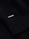 Ombre Clothing Pánske bavlnené polo tričko zo štruktúrovaného úpletu - čierne