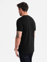 Ombre Clothing Pánske klasické bavlnené tričko BASIC - čierne