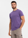 Ombre Clothing Pánske klasické bavlnené tričko BASIC - fialové