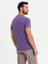 Ombre Clothing Pánske klasické bavlnené tričko BASIC - fialové