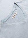 Ombre Clothing Pánske bavlnené tričko so výstrihom do V a praným efektom - šedé