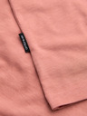 Ombre Clothing Pánske klasické bavlnené tričko BASIC so výstrihom - ružové