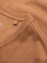 Ombre Clothing Pánske klasické bavlnené tričko BASIC so výstrihom do V - hnedé