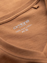Ombre Clothing Pánske klasické bavlnené tričko BASIC so výstrihom do V - hnedé
