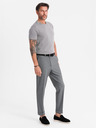 Ombre Clothing Pánske klasické bavlnené tričko BASIC - šedé