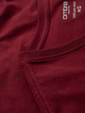 Ombre Clothing Bavlnené klasické pánske tričko BASIC so výstrihom do V - bordó
