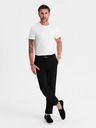 Ombre Clothing Pánske klasické bavlnené tričko BASIC - biele