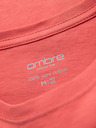 Ombre Clothing Pánske klasické bavlnené tričko BASIC - korálové