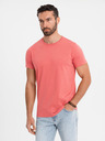 Ombre Clothing Pánske klasické bavlnené tričko BASIC - korálové