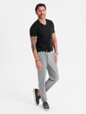 Ombre Clothing Pánske klasické bavlnené tričko BASIC so výstrihom - čierne