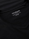 Ombre Clothing Pánske klasické bavlnené tričko BASIC so výstrihom - čierne