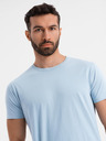 Ombre Clothing Pánske klasické bavlnené tričko BASIC - svetlo modré