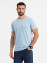 Ombre Clothing Pánske klasické bavlnené tričko BASIC - svetlo modré