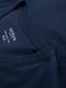 Ombre Clothing Pánske klasické bavlnené tričko BASIC so výstrihom do V - tmavo modré