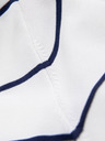 Ombre Clothing Pánska polokošeľa s dlhým rukávom a vodorovným pruhom z viskózy - biela a tmavo modrá