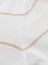 Ombre Clothing Pánska polokošeľa s dlhým rukávom a vodorovným pruhom z viskózy - biela a béžová