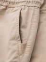 Ombre Clothing Pánske bavlnené cargo kraťasy s elastickým pásom - béžové
