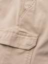 Ombre Clothing Pánske bavlnené cargo kraťasy s elastickým pásom - béžové