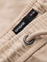 Ombre Clothing Pánske bavlnené cargo kraťasy s elastickým pásom - béžové