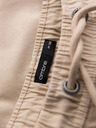Ombre Clothing Pánske bavlnené cargo kraťasy s elastickým pásom - béžové