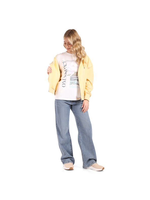 NAX Dámska bavlnená mikina nax NAX OLOSA apricot gelato