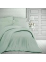 Kvalitex Francúzske saténové predĺžené posteľné obliečky s prúžkom 1+2, 240x220, 70x90cm OLIVOVÉ