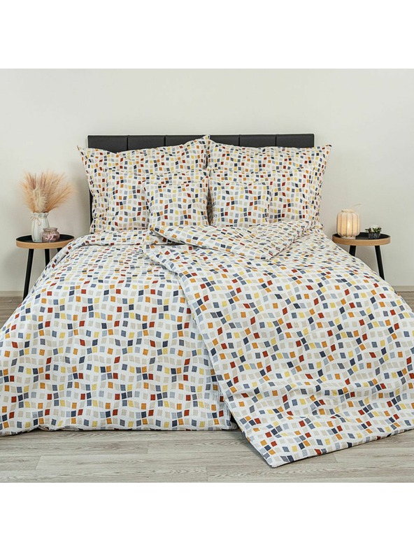 Kvalitex Klasická krepová posteľná bielizeň 140x200, 70x90cm Mozaika