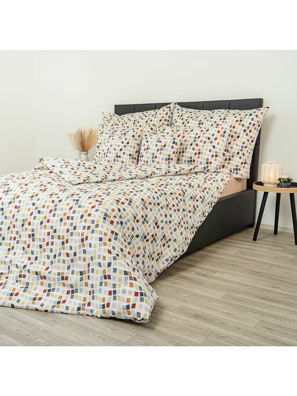 Kvalitex Klasická krepová posteľná bielizeň 140x200, 70x90cm Mozaika
