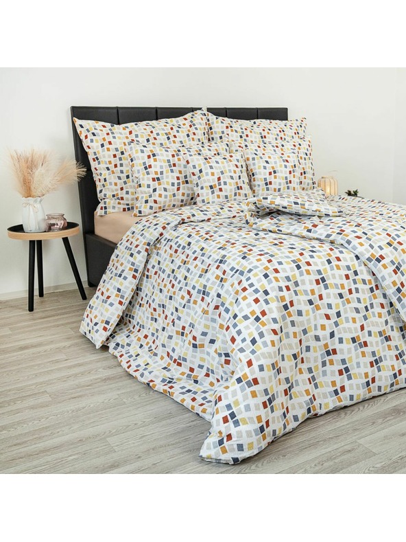 Kvalitex Klasická krepová posteľná bielizeň 140x200, 70x90cm Mozaika