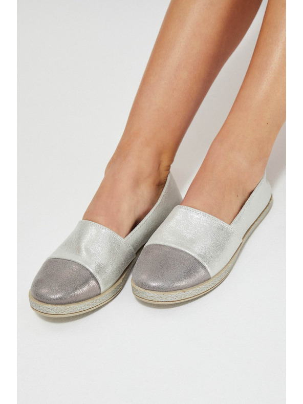 Moodo Strieborné espadrilky