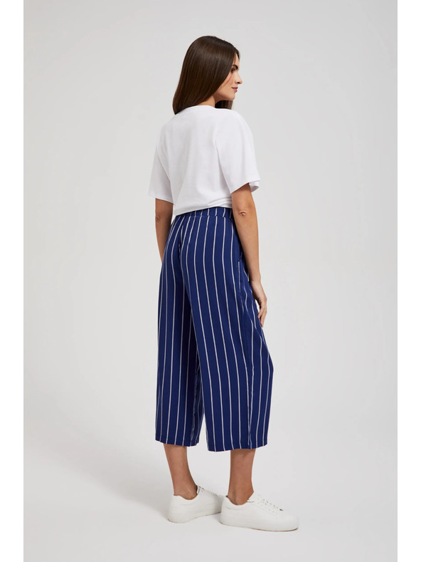 Moodo Tmavo modré pruhované nohavice