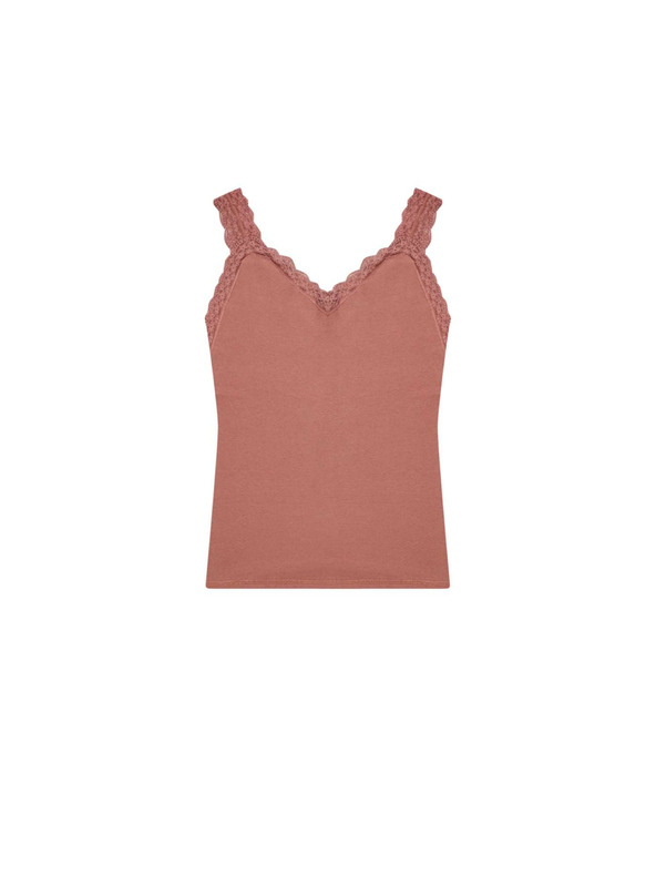 Moodo Bavlnený top s čipkou