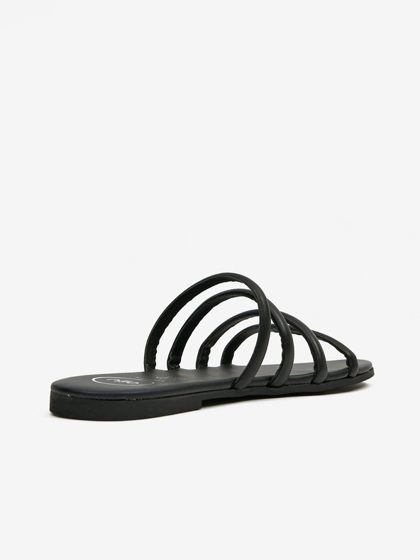 Ojju Čierne kožené papuče OJJU