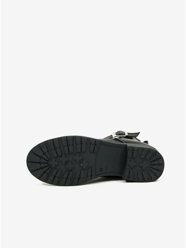 Ojju Čierne dámske kožené členkové topánky OJJU