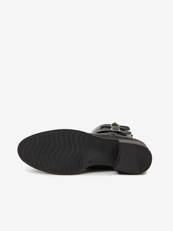 Ojju Čierne dámske kožené členkové topánky OJJU