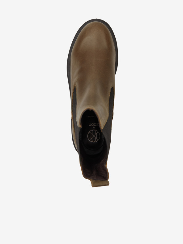 Ojju Khaki dámske kožené členkové čižmy OJJU