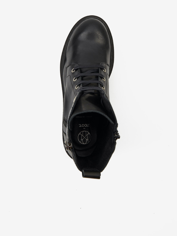 Ojju Čierne dámske kožené členkové topánky OJJU