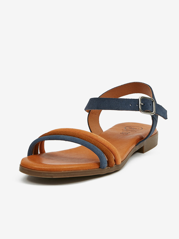 Ojju Tmavomodré dámske semišové sandále OJJU