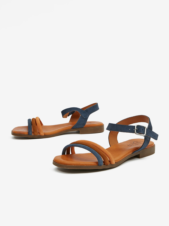 Ojju Tmavomodré dámske semišové sandále OJJU