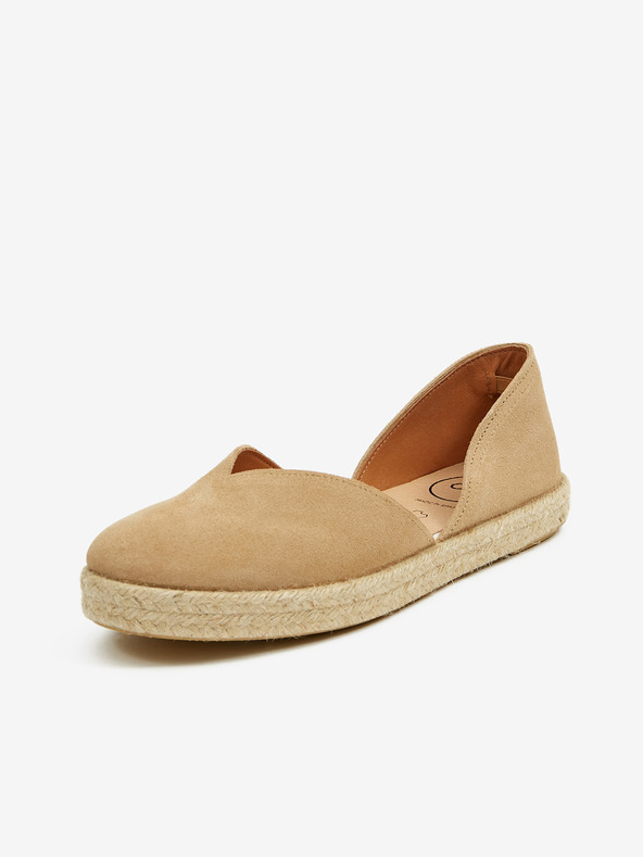 Ojju Svetlohnedé dámske semišové espadrilky OJJU