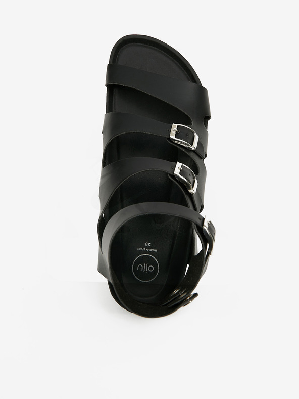 Ojju Čierne dámske členkové sandále OJJU