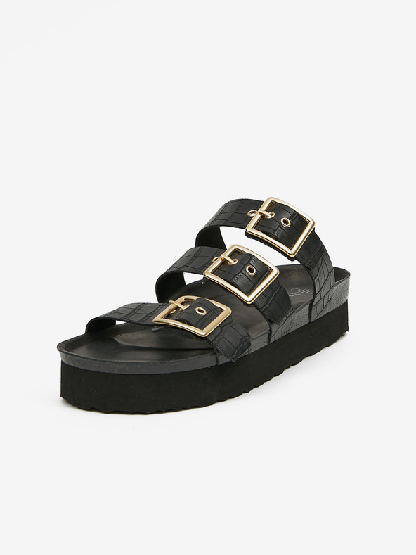 Ojju Čierne papuče na platforme OJJU