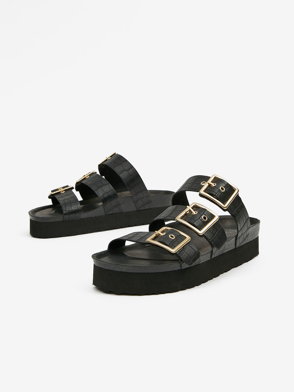 Ojju Čierne papuče na platforme OJJU