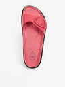 Ojju Ružové dámske kožené papuče na platforme OJJU