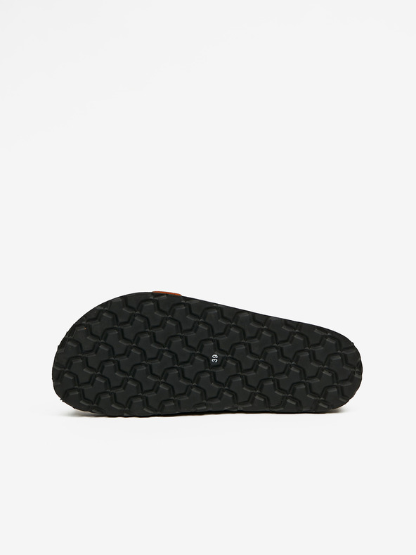 Ojju Oranžové dámske kožené papuče OJJU