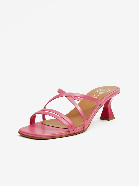 Ojju Ružové dámske papuče na podpätku OJJU