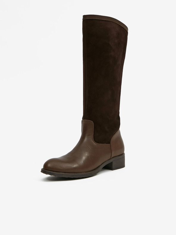 Ojju Tmavohnedé semišové čižmy OJJU