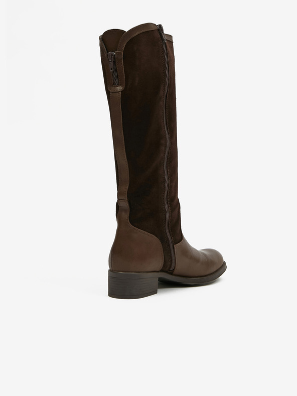 Ojju Tmavohnedé semišové čižmy OJJU